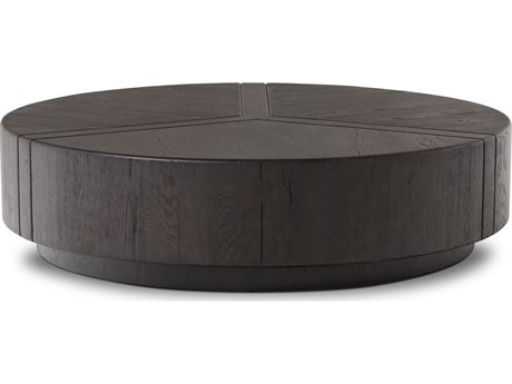 Four Hands Bina Renan Dark Espresso Reclaimed French Oak Round Wood Coffee Table