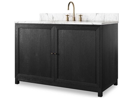 Four Hands Millie Single Wide Vanity - Satin Drifted Black Veneer