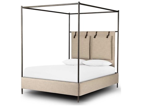 Four Hands Irondale Leigh Beige Queen Canopy Bed