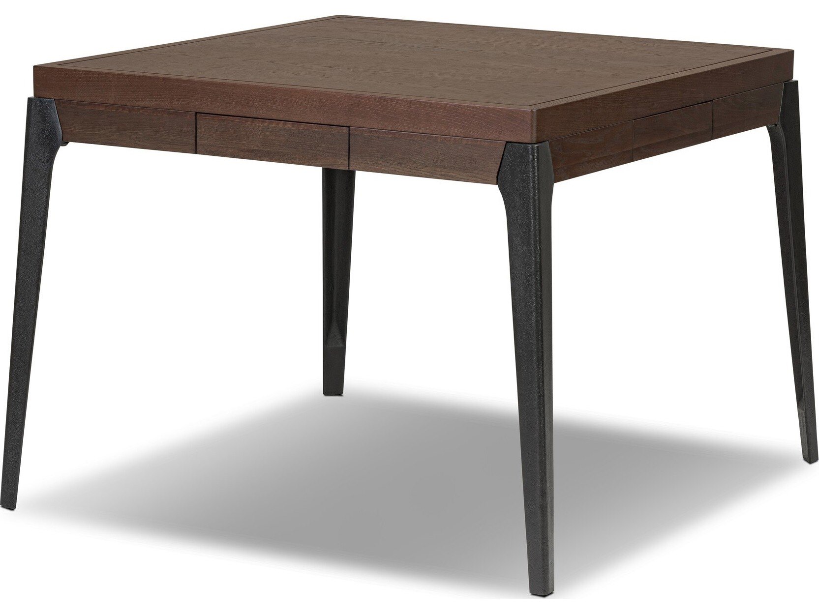 District Modern Classic Brown Oak Mahjong Game Table
