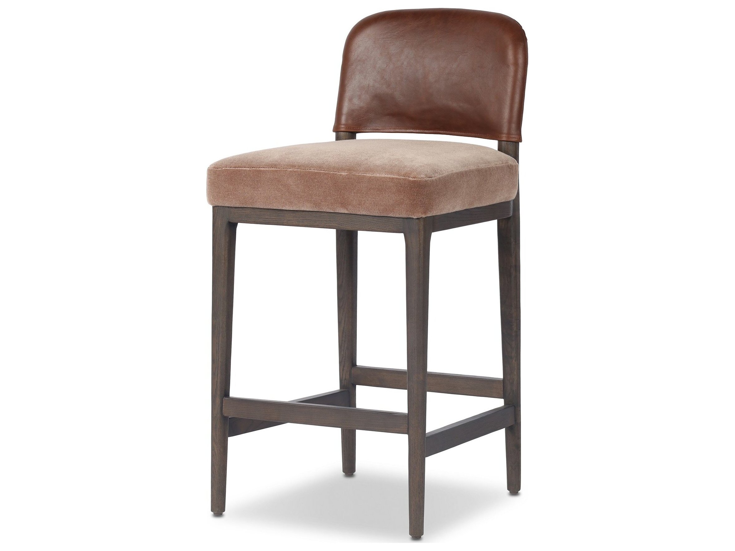 Ryver Modern Classic Brown Velvet Counter Stool