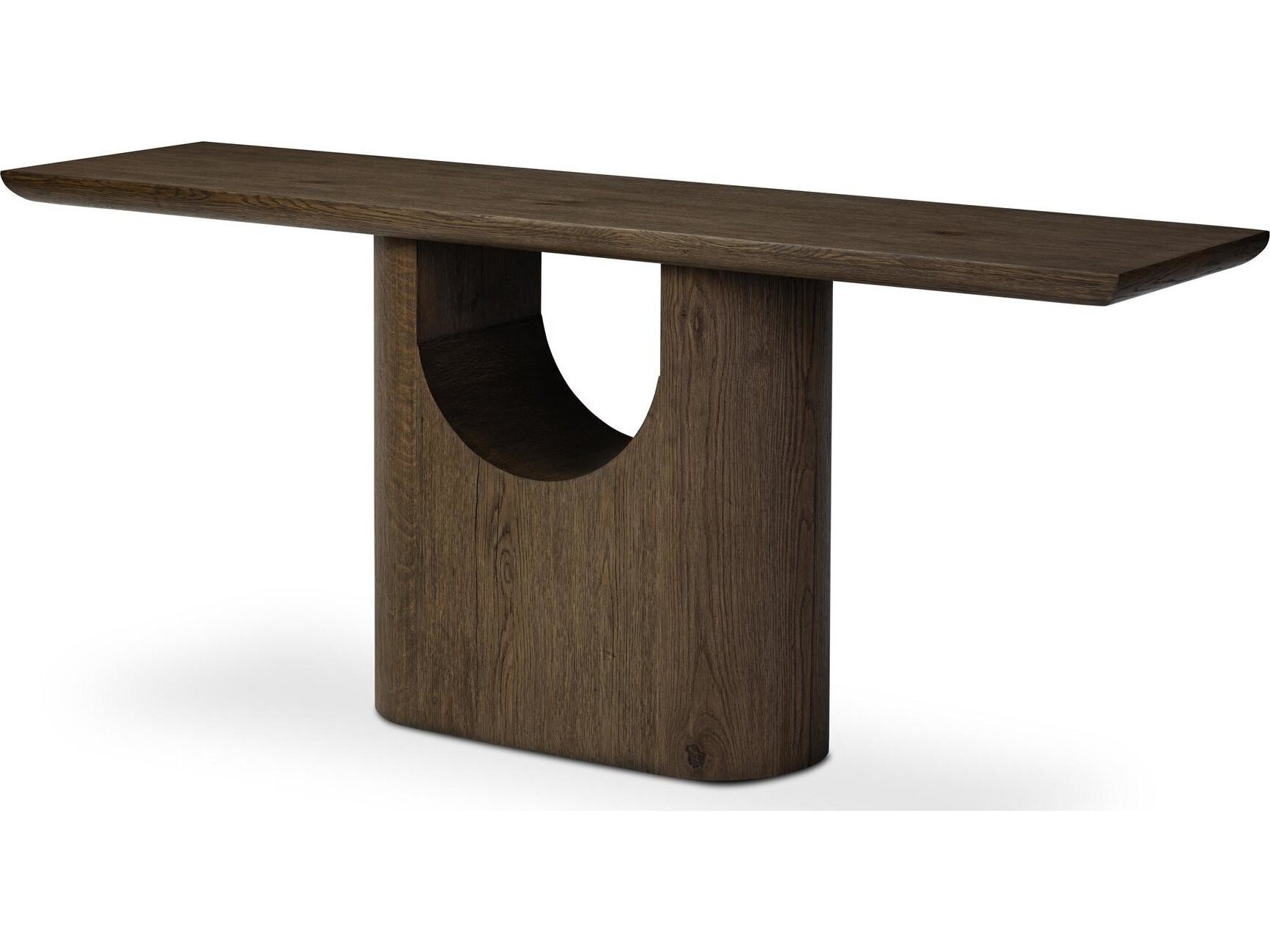 Bevie Rustic Lodge Brown Oak Rectangular Console Table