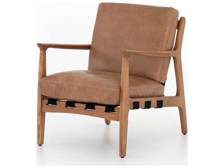 Four Hands Bishop Silas Brown Leather Accent Chair