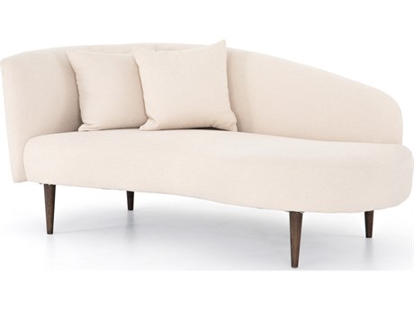 Four Hands Grayson Luna Capri Oatmeal Sienna Brown Cream Upholstered Chaise