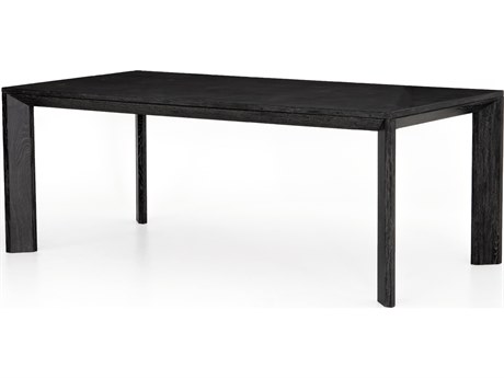 Four Hands Hughes Conner Rectangular Washed Black Bluestone Dining Table