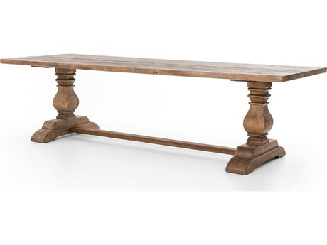 Four Hands Hughes Durham Rectangular Wood Waxed Bleached Fir Oak Dining Table