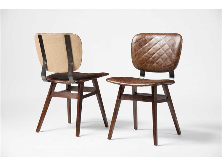 Four Hands Irondale Quilted Havana/Heavy Burlap Sloan Dining Chair