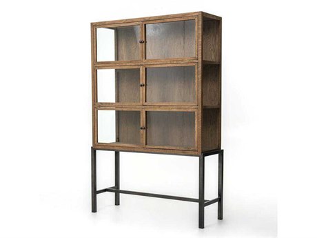 Luxecor Globetrotter Spencer Oak Wood Curio Display Cabinet