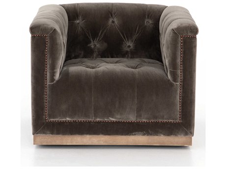 Four Hands Kensington Maxx Swivel Gray Fabric Accent Chair