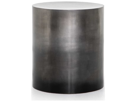 Four Hands Asher Cameron Round Metal Ombre Antique Pewter End Table