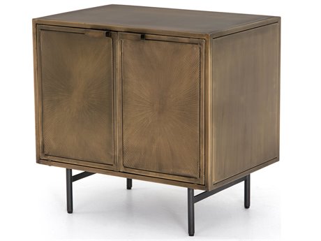 Four Hands Element Sunburst Brass Nightstand