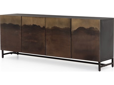 Four Hands Element Stormy 82" Distressed Ombre Aged Brown Sideboard
