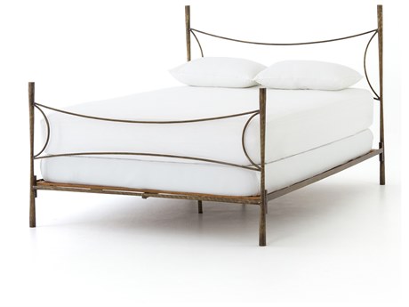 Four Hands Element Westwood Antique Brass Queen Platform Bed