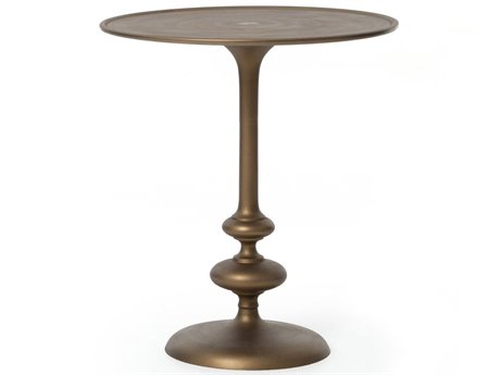 Four Hands Marlow Matchstick Round Metal End Table