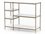 Four Hands Marlow Lily 40" Rectangular Hammered Grey W clear Powder Coat Polished White Marble Console Table  FSIMAR146B
