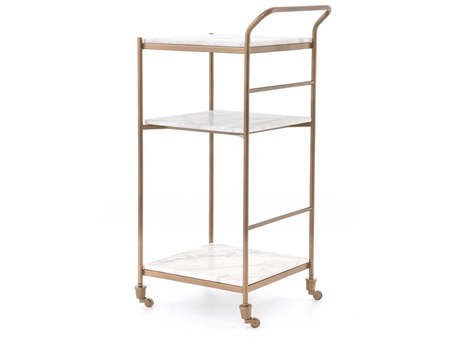 Four Hands Marlow Marble Gold Bar Cart