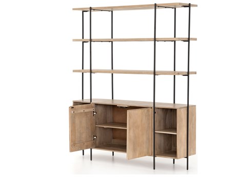Four Hands Prescott Elena 65" Mango Wood Natural Satin Black Sideboard