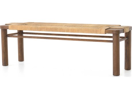 Four Hands Grass Roots Russet Mahogany Vintage Cotton Brown Accent Bench