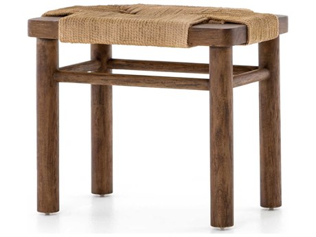 Four Hands Grass Roots Russet Mahogany Vintage Cotton Brown Accent Stool