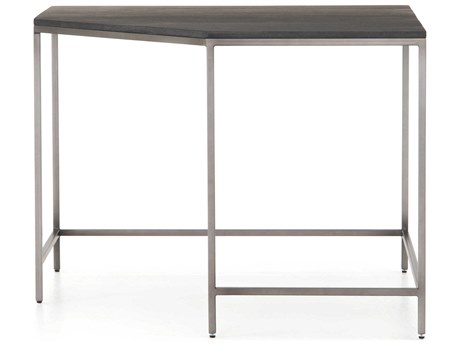 Four Hands Fulton Trey Natural Iron Black Wash Poplar Wood Corner Desk