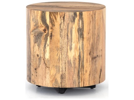 Four Hands Wesson Hudson Spalted Primavera Round End Table