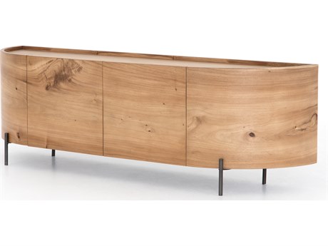 Four Hands Wesson Lunas Wood Gold Guanacaste Bronzed Iron Console Table