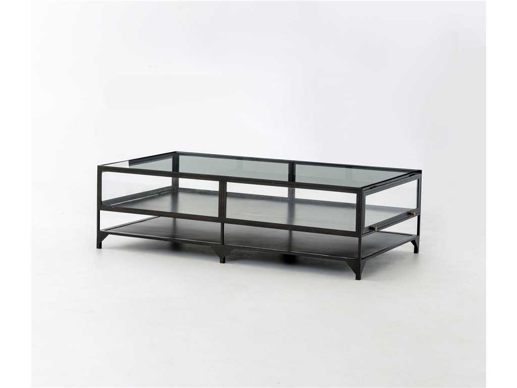 Four Hands Belmont 54 X 30 Rectangular Antique Silver Shadow Box Four Hands Belmont 54 X 30 Rectangular Antique Silver Shadow Box Coffee Table