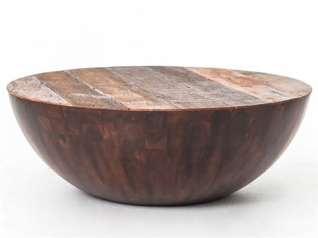 Four Hands Bina Ryan Round Wood Warm Brown Acacia Natural Peroba Coffee Table