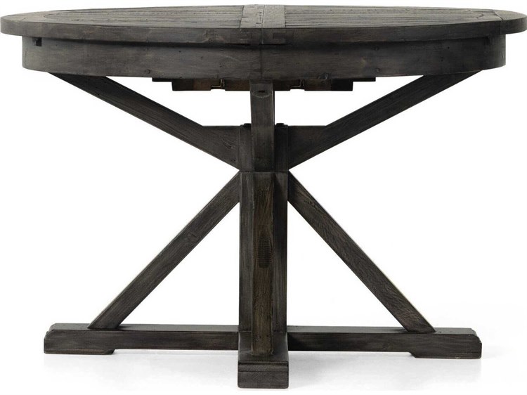 Four Hands Reclaimed Cintra Extendable Round Wood Rustic Black Olive ...