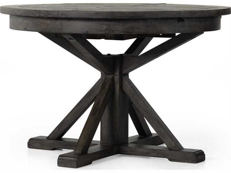 Four Hands Reclaimed Cintra Extendable Round Wood Rustic Black Olive ...