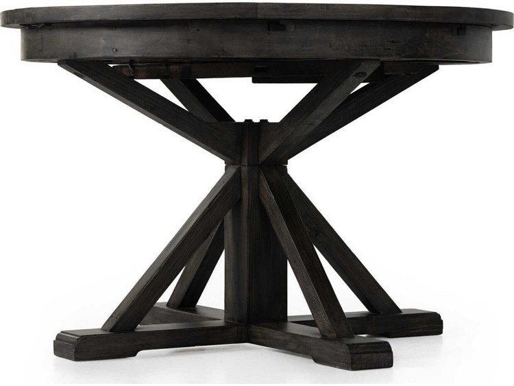 Four Hands Reclaimed Cintra Extendable Round Wood Rustic Black Olive ...
