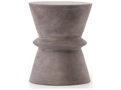 Luxecor Globetrotter Lina Round Concrete Dark Grey End Table