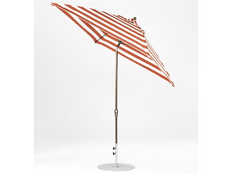 Frankford Monterey Market Fiberglass 7.5 Foot Wide Square Crank Auto Tilt Umbrella - Nonstocked Striped Fabric