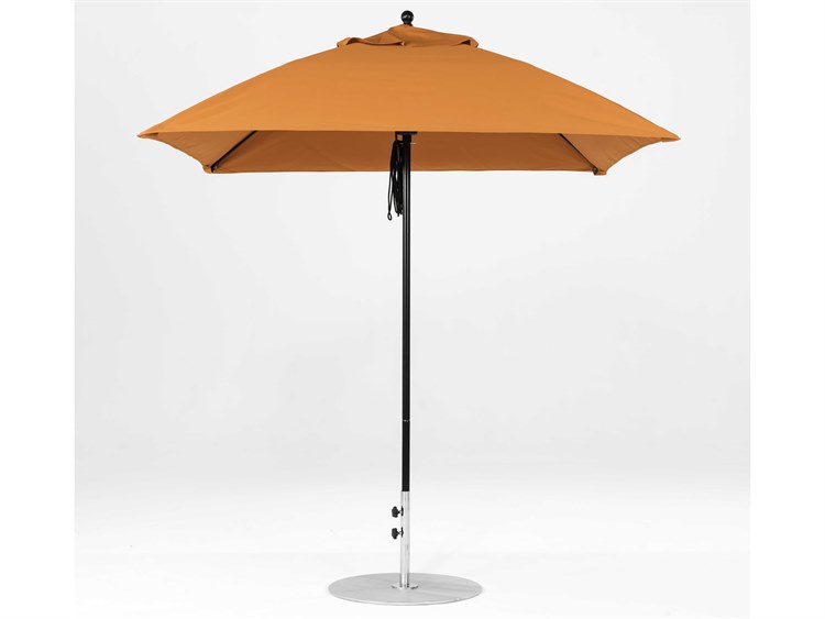 Frankford Monterey Custom Fiberglass Market 7.5 Foot Square Pulley Lift Outdoor Umbrella