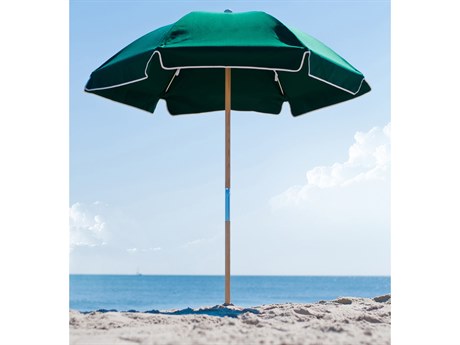Frankford Avalon Fiberglass Beach 6.5 Foot Wide Hexagon Manual Lift Umbrella