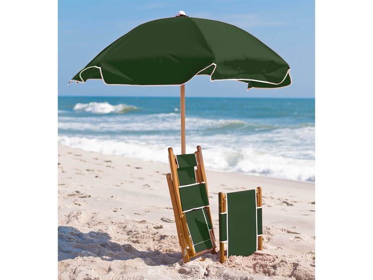 Frankford Quick Ship Emerald Beach Ash wood 6.5 Foot Wide Hexagon Manual Lift Umbrella