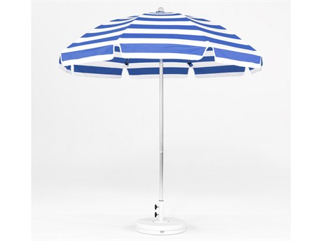 Frankford Catalina Fiberglass 7.5 Foot Wide Octagon Manual Lift Umbrella - Nonstocked Striped Fabric