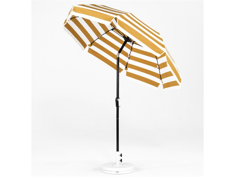 Frankford Catalina Fiberglass 7.5 Foot Wide Octagon Crank / Tilt Umbrella - Nonstocked Striped Fabric