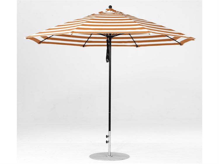 Frankford Monterey Market Fiberglass 11 Foot Octagon Crank Auto Tilt Outdoor Umbrella - Special Order Striped Fabric