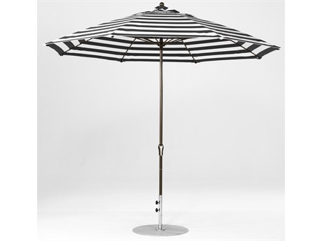 Frankford Monterey Market Fiberglass 11 Foot Wide Octagon Crank Non Tilt Umbrella - Nonstocked Striped Fabric