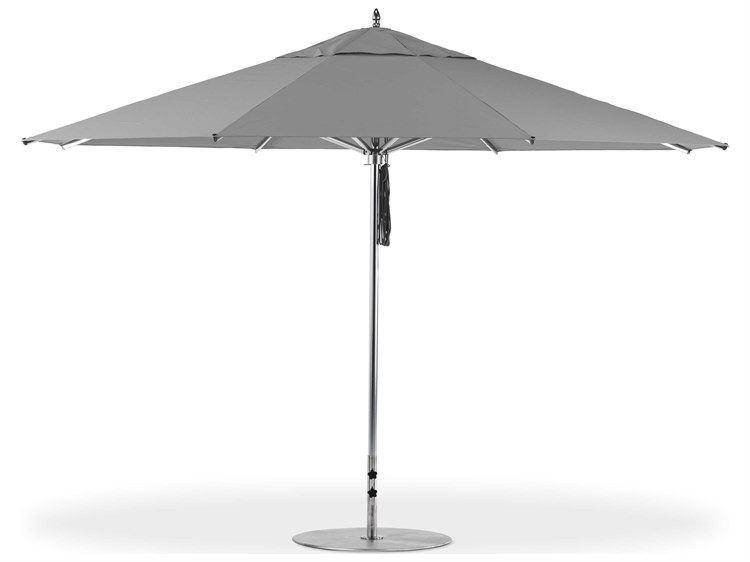 Frankford G-Series Greenwich Market Aluminum Silver Anodized 13 Foot Octagon Double Pulley Lift Umbrella
