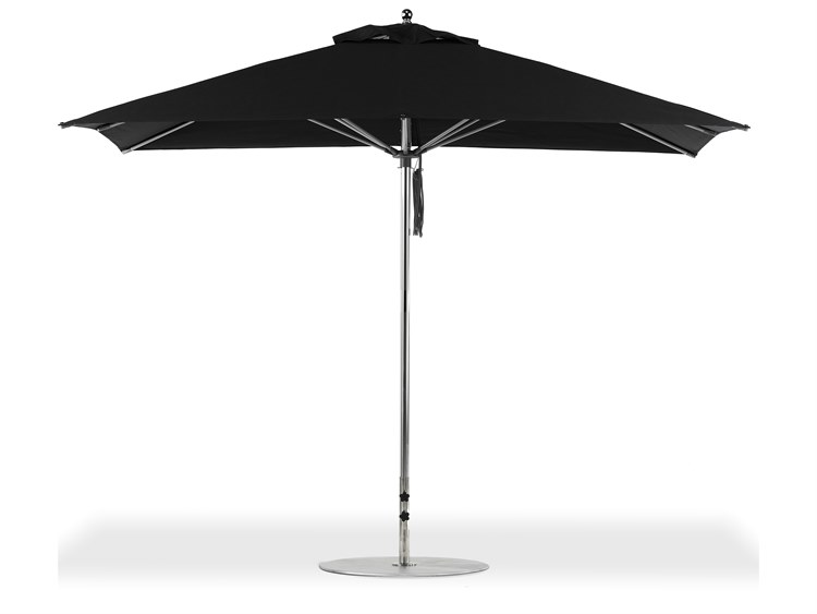 Frankford G-Series Monterey Market Aluminum Silver Anodized 11'' x 8.5'' Rectangular Double Pulley Lift Umbrella