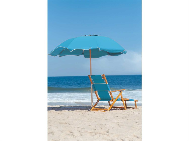 Frankford Umbrellas Oak Wood Beach Chairs Sling Lounge Set