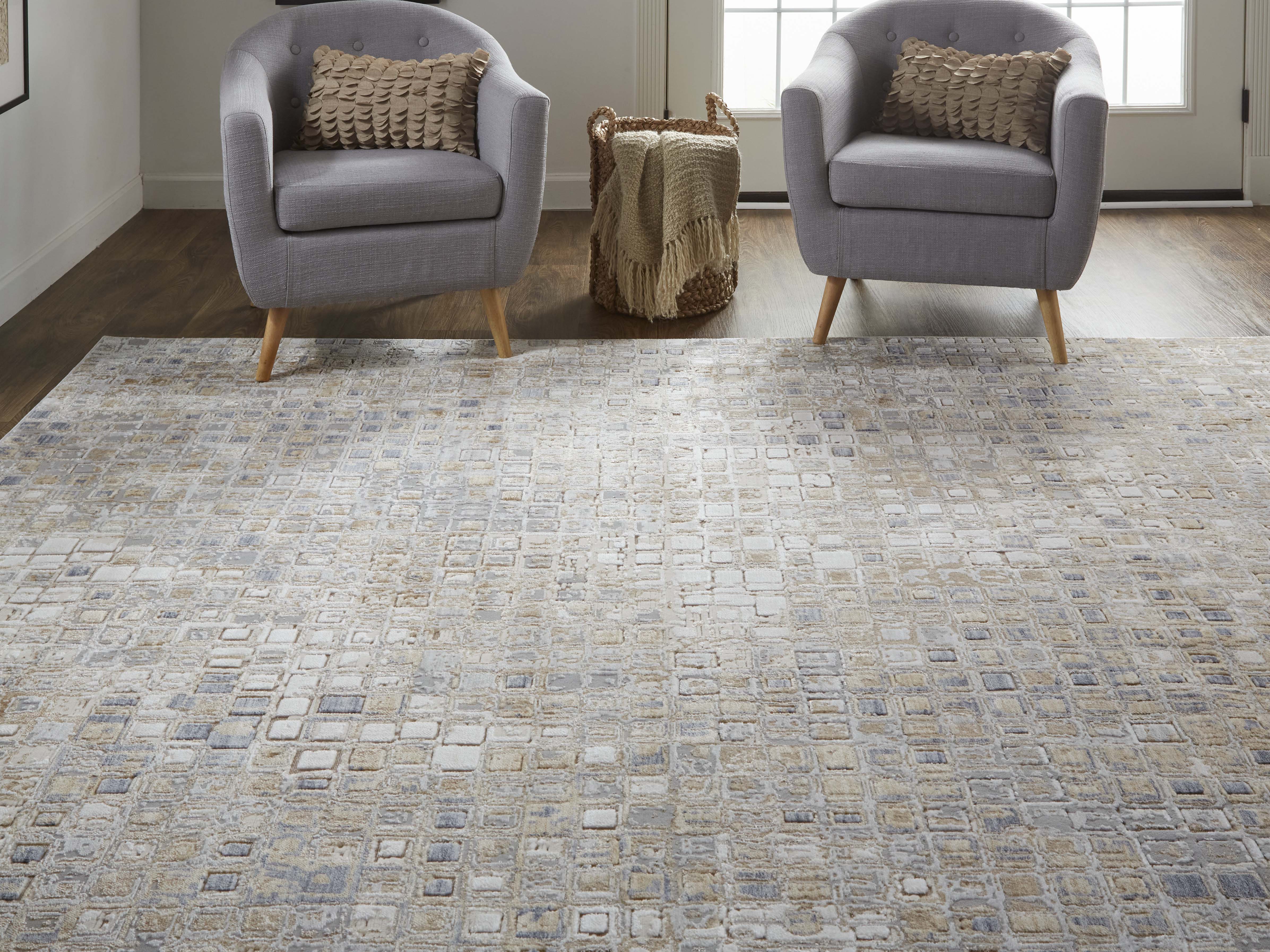 Feizy Rugs Laina Beige / Gray Rectangular Area Rug FZ39G0FBEIGEGRAY