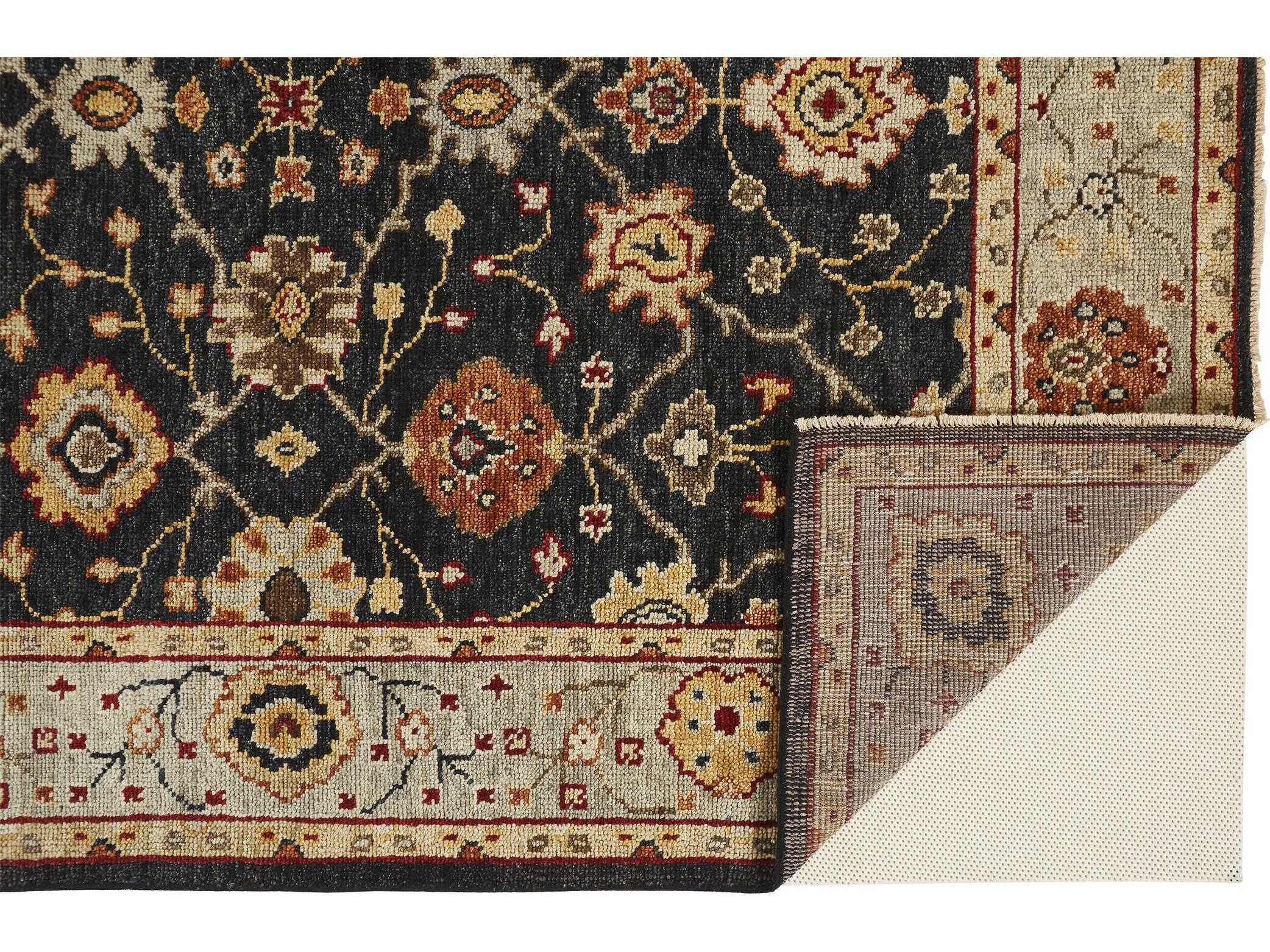 Feizy Rugs Carrington Black / Gold Rectangular Area Rug FZ6500FBLACKGOLD