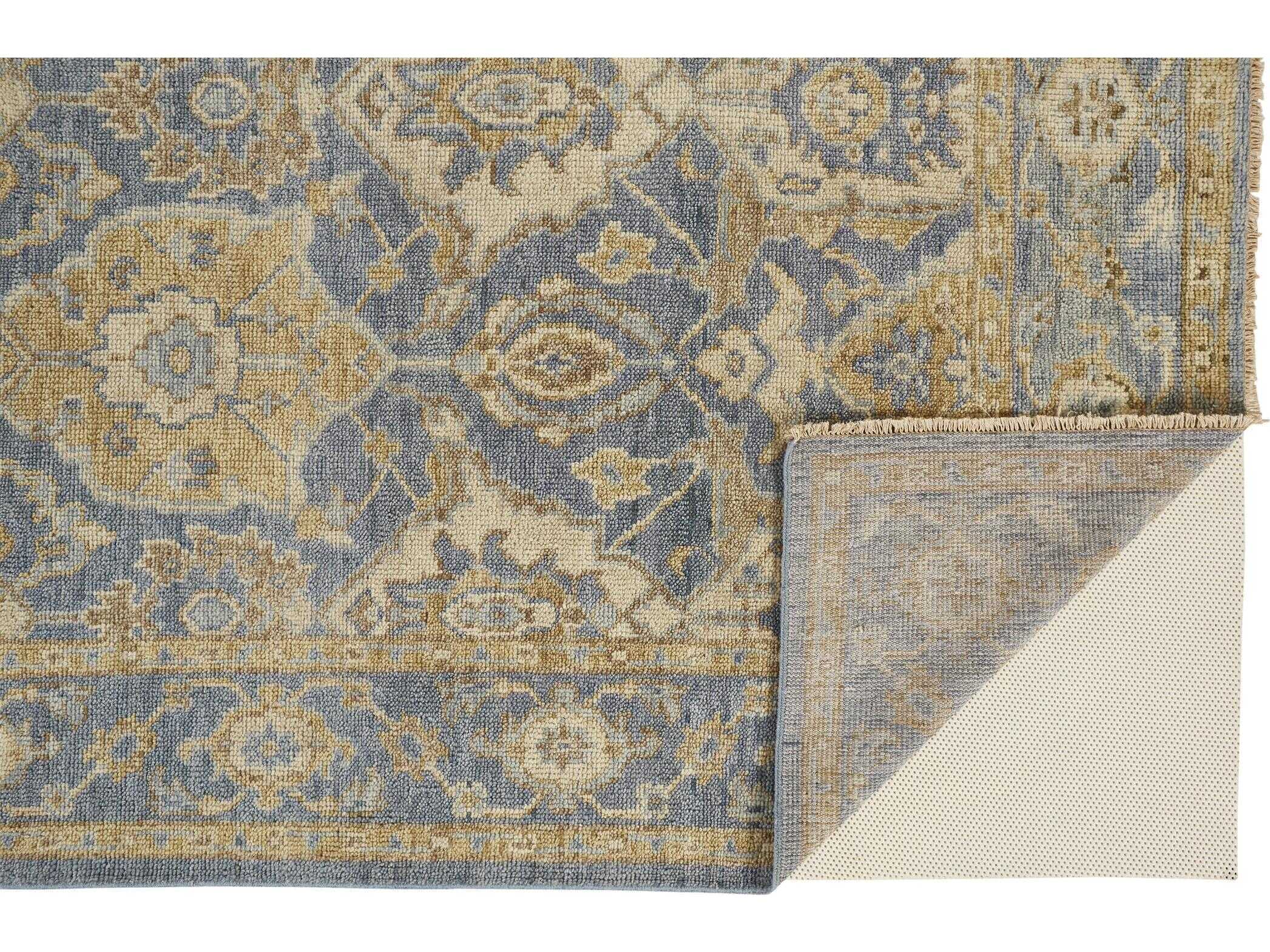 Feizy Rugs Carrington Blue / Gold Rectangular Area Rug FZ6502FBLUEGOLD