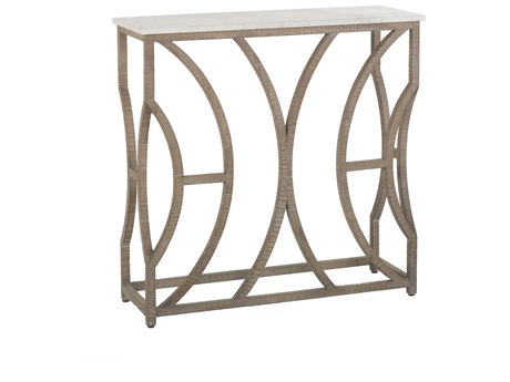 Gabby Helen Rectangular Cloud White Marble & Charcoal Oak Console Table