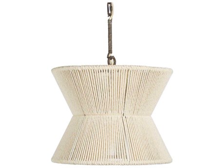 Gabby Gordon 1-Light White Cotton Rope Pendant