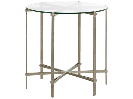Gabby Clarissa Round Tempered Glass End Table