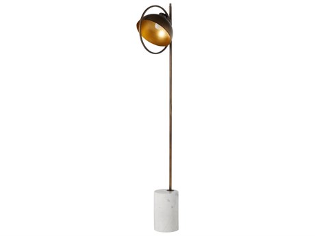 Gabby Olsen Rubbed Brass Antique Vintage Gold Floor Lamp